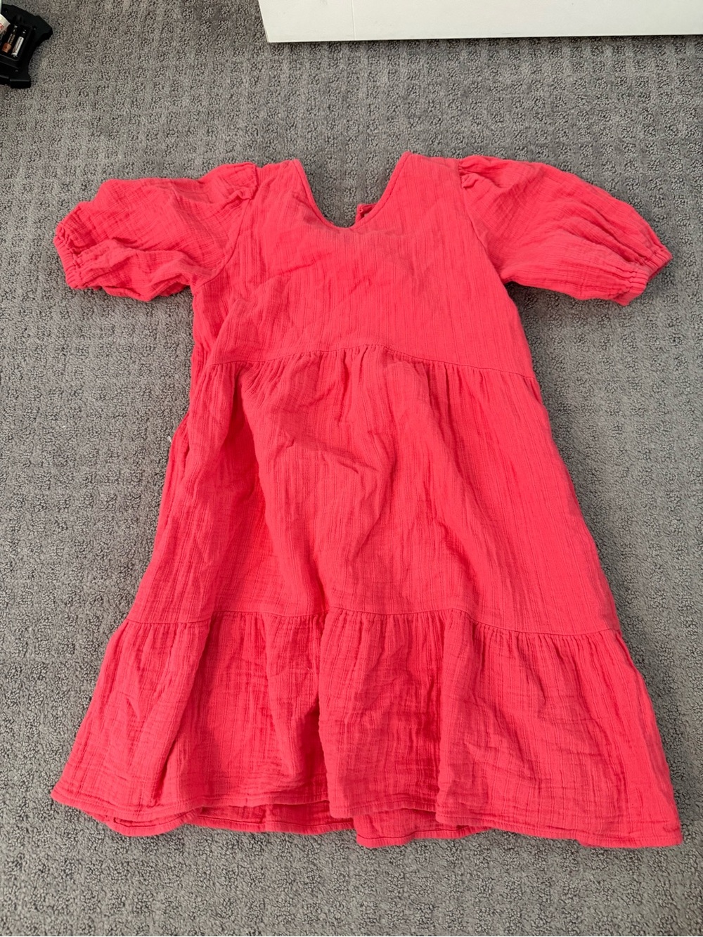 Target Coral Pink Puff-Sleeve Tiered Dress